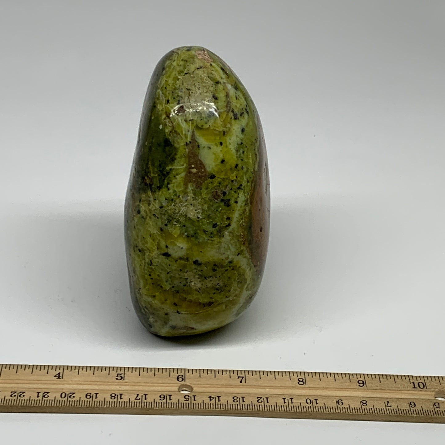 2.39 lbs, 4.9"x3.5"x2.4", Green Opal Crystal Freeform Polished Gemstone, B34144