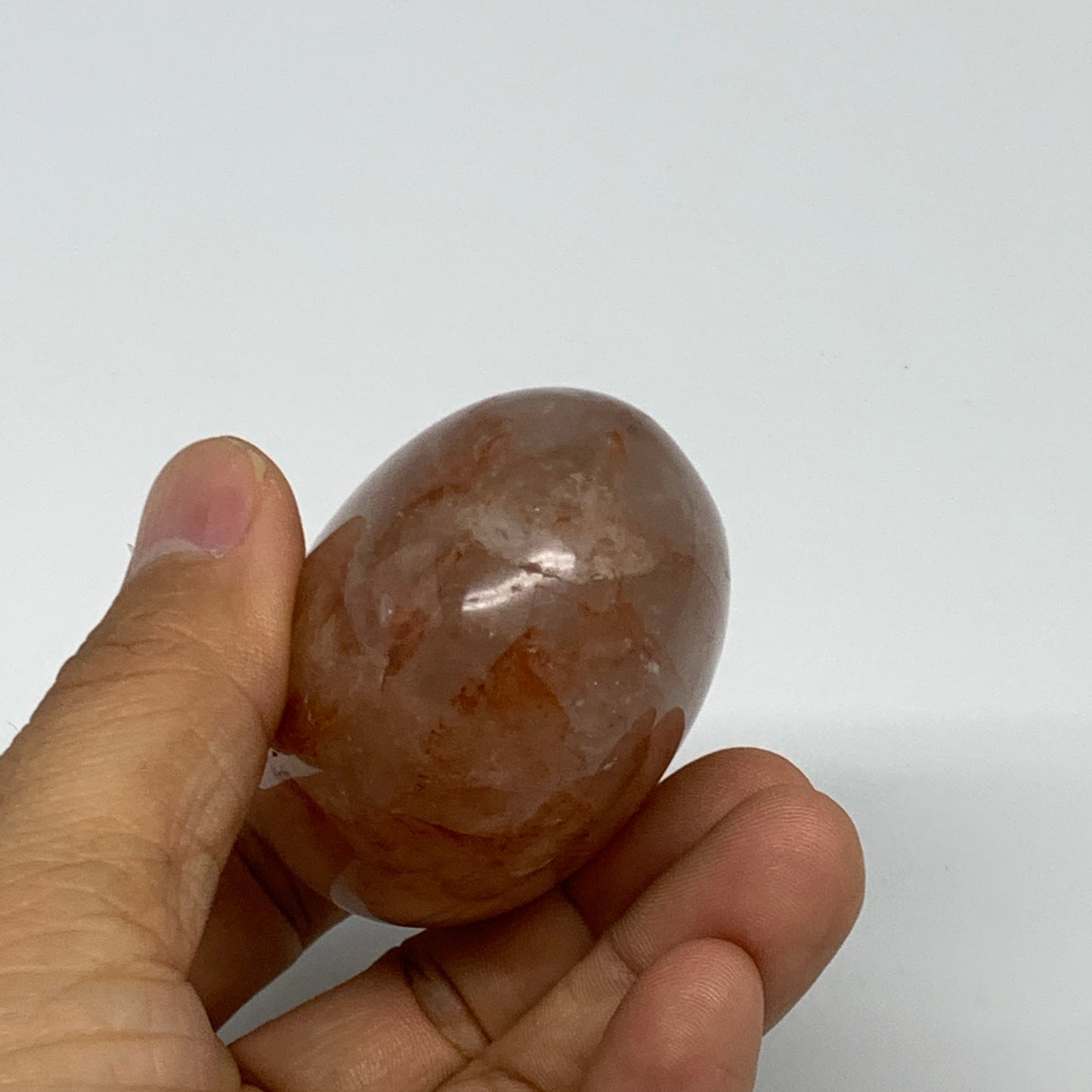 179.8g,2.7"x1.8"x1.5", Red Hematoid Fire Quartz Palm-Stone Crystal Polished, B30