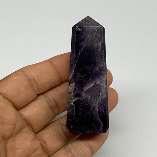78.3g, 2.8"x1", Natural Amethyst Tower Point Obelisk @Brazil, B31529