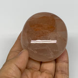 144.3g,2.3"x2"x1.2", Red Hematoid Fire Quartz Palm-Stone Crystal Polished, B3062