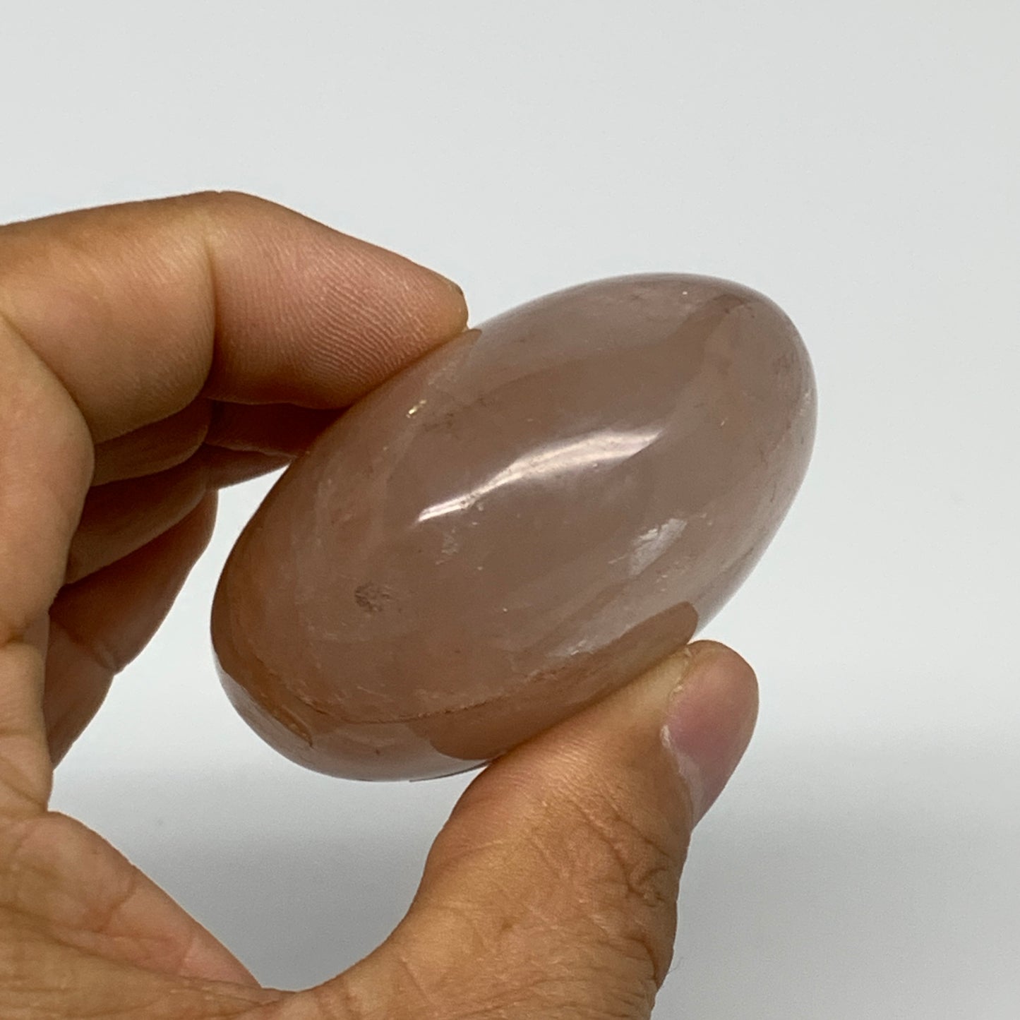 144.3g,2.3"x2"x1.2", Red Hematoid Fire Quartz Palm-Stone Crystal Polished, B3062