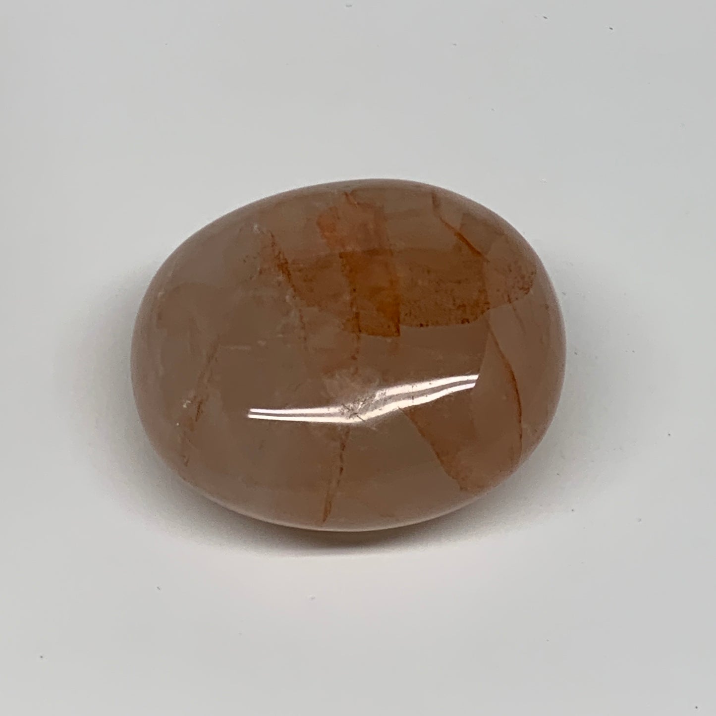 144.3g,2.3"x2"x1.2", Red Hematoid Fire Quartz Palm-Stone Crystal Polished, B3062