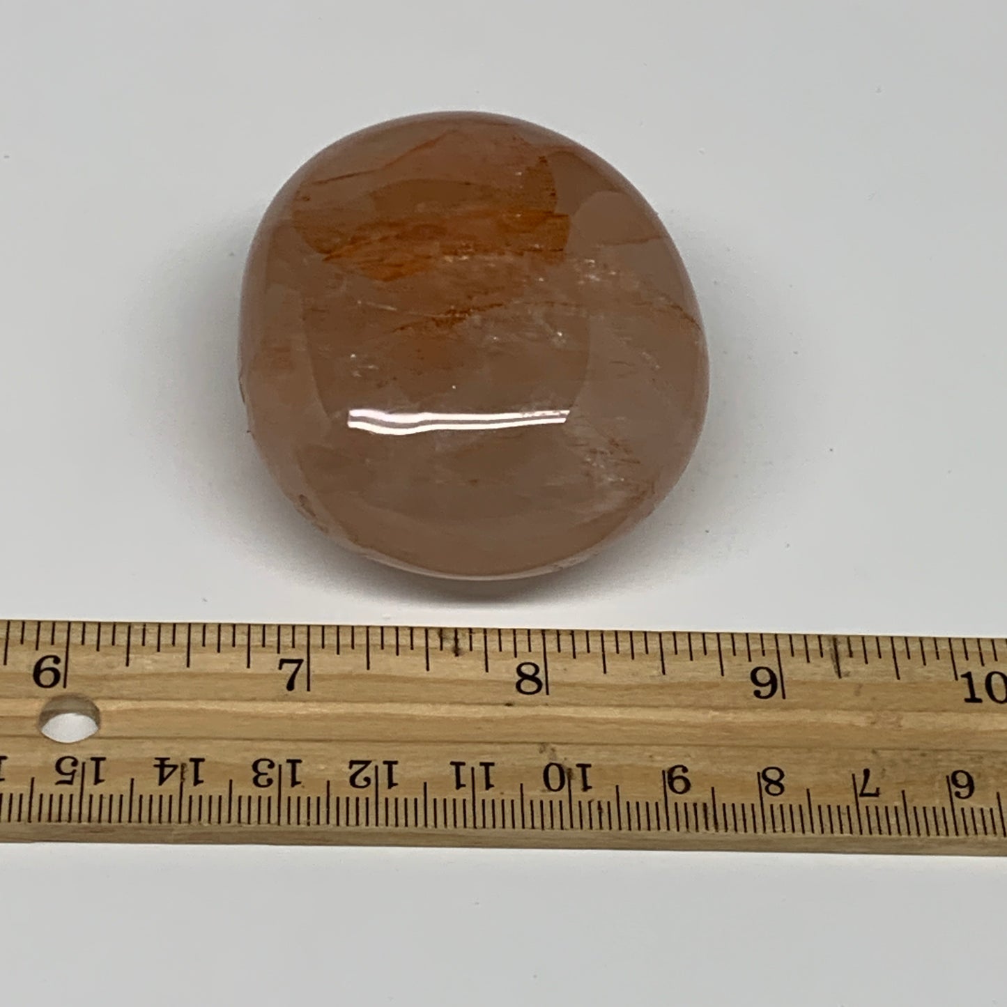 144.3g,2.3"x2"x1.2", Red Hematoid Fire Quartz Palm-Stone Crystal Polished, B3062