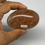 139.9g,2.6"x1.7"x1.3", Red Hematoid Fire Quartz Palm-Stone Crystal Polished, B30