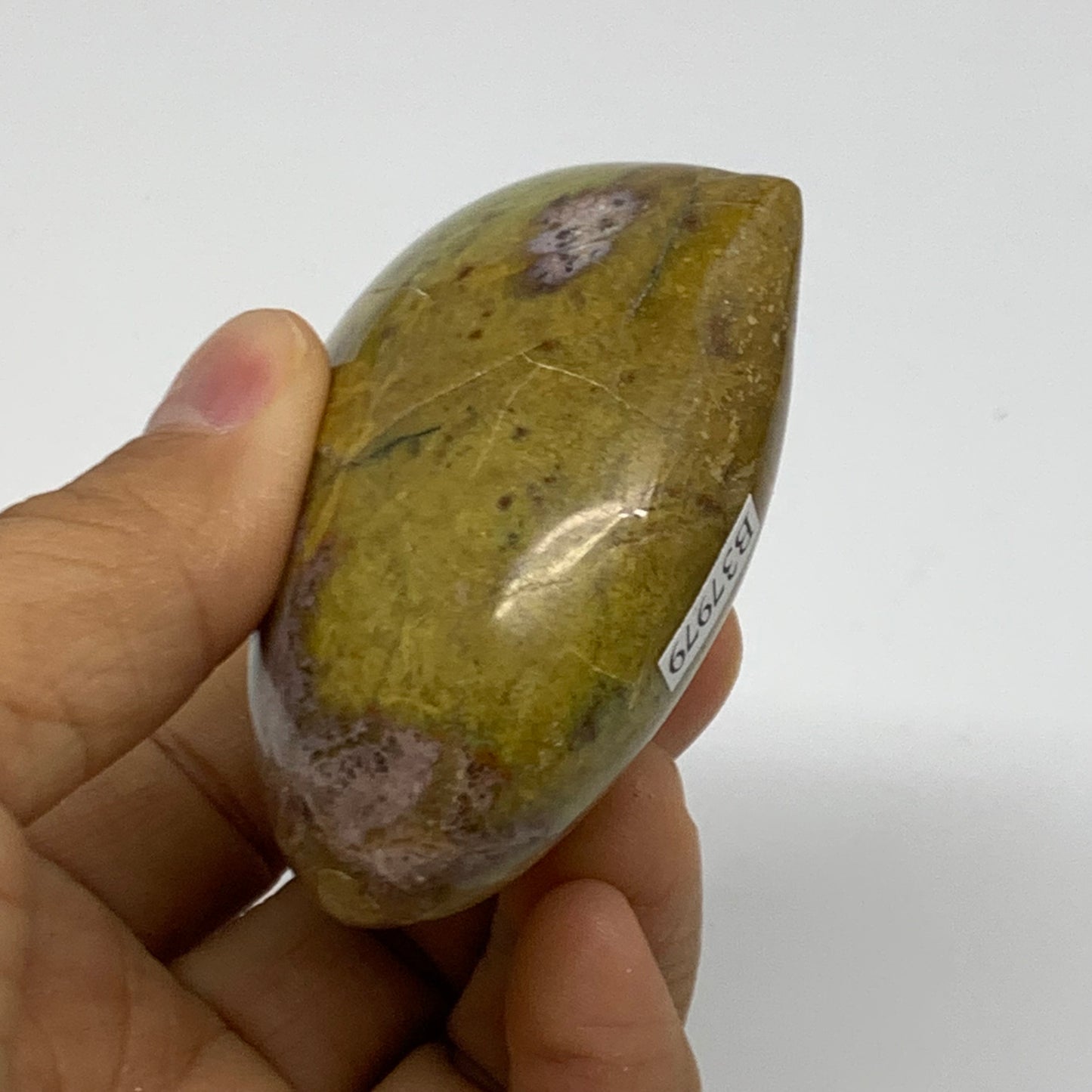 0.27 lbs, 2.3"x2.8"x1.2", Green Opal Heart Polished Gemstone Crystal, B37979