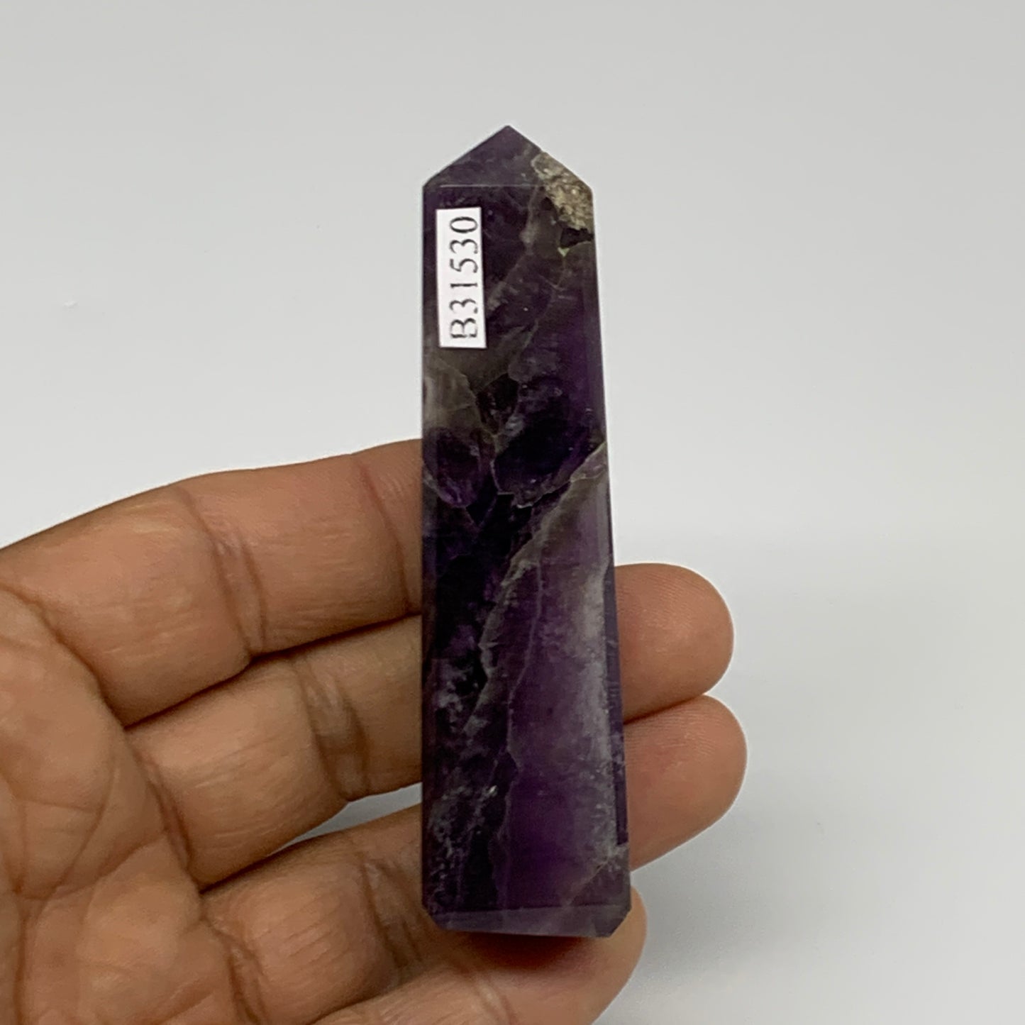 67.4g, 3.1"x0.8", Natural Amethyst Tower Point Obelisk @Brazil, B31530