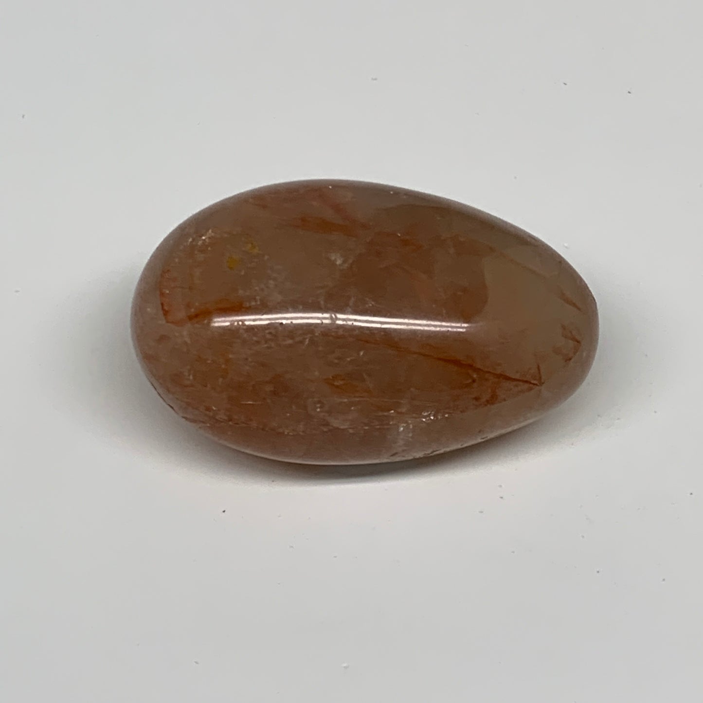 139.9g,2.6"x1.7"x1.3", Red Hematoid Fire Quartz Palm-Stone Crystal Polished, B30