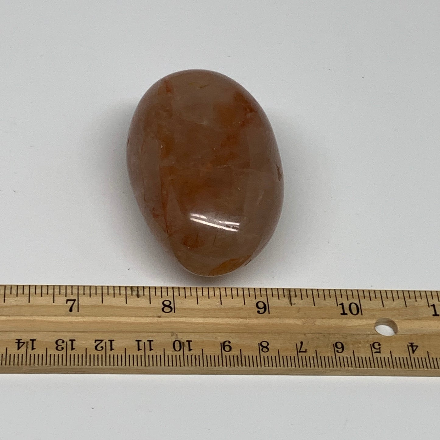 139.9g,2.6"x1.7"x1.3", Red Hematoid Fire Quartz Palm-Stone Crystal Polished, B30