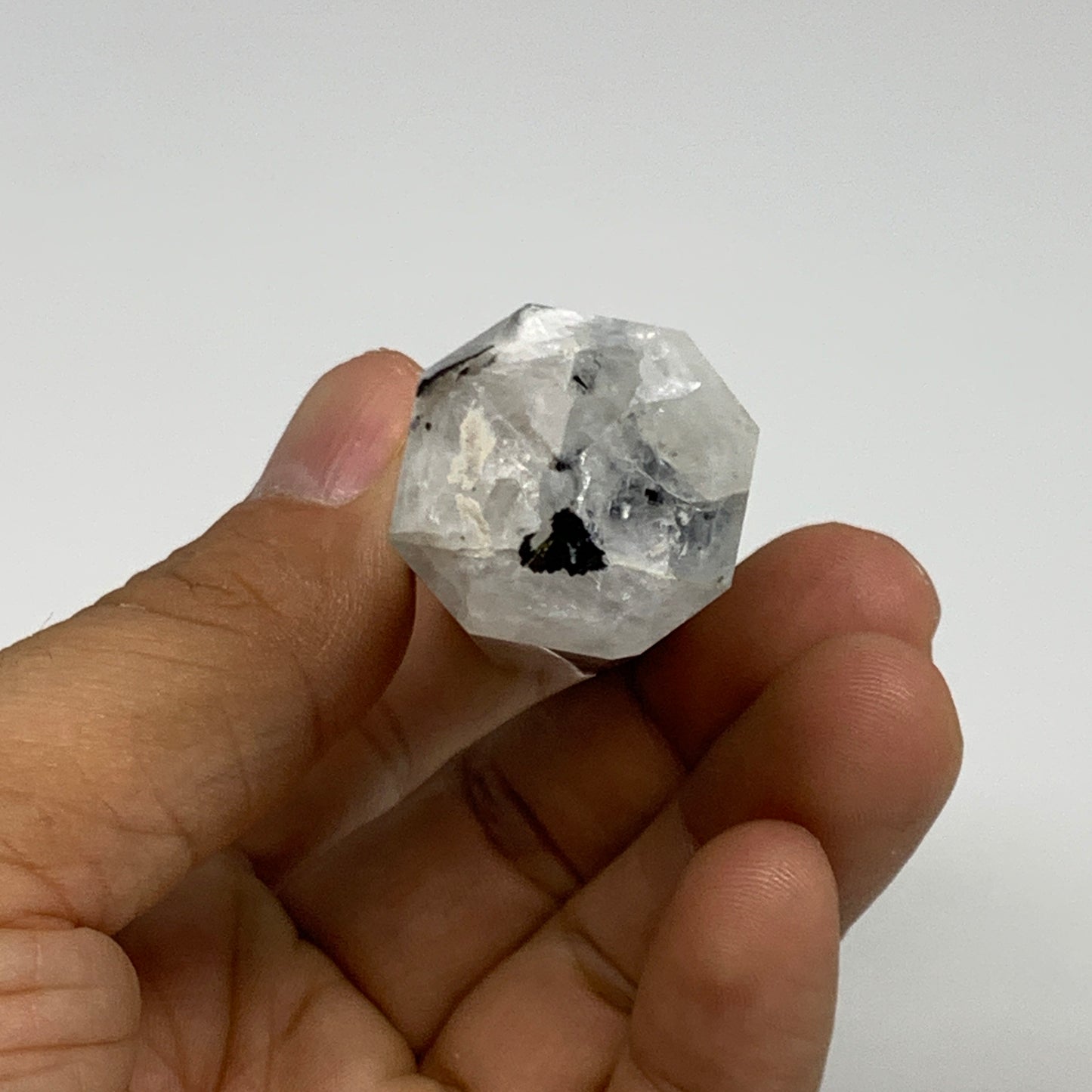 93.3g, 3.9"x0.8", Rainbow Moonstone Tower Obelisk Point Crystal @India, B29269