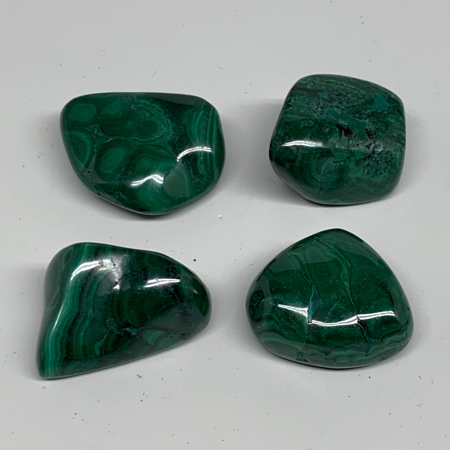 184.8g, 1.2"-1.6", 4pcs, Natural Small Malachite Tumbled Polished, B32840