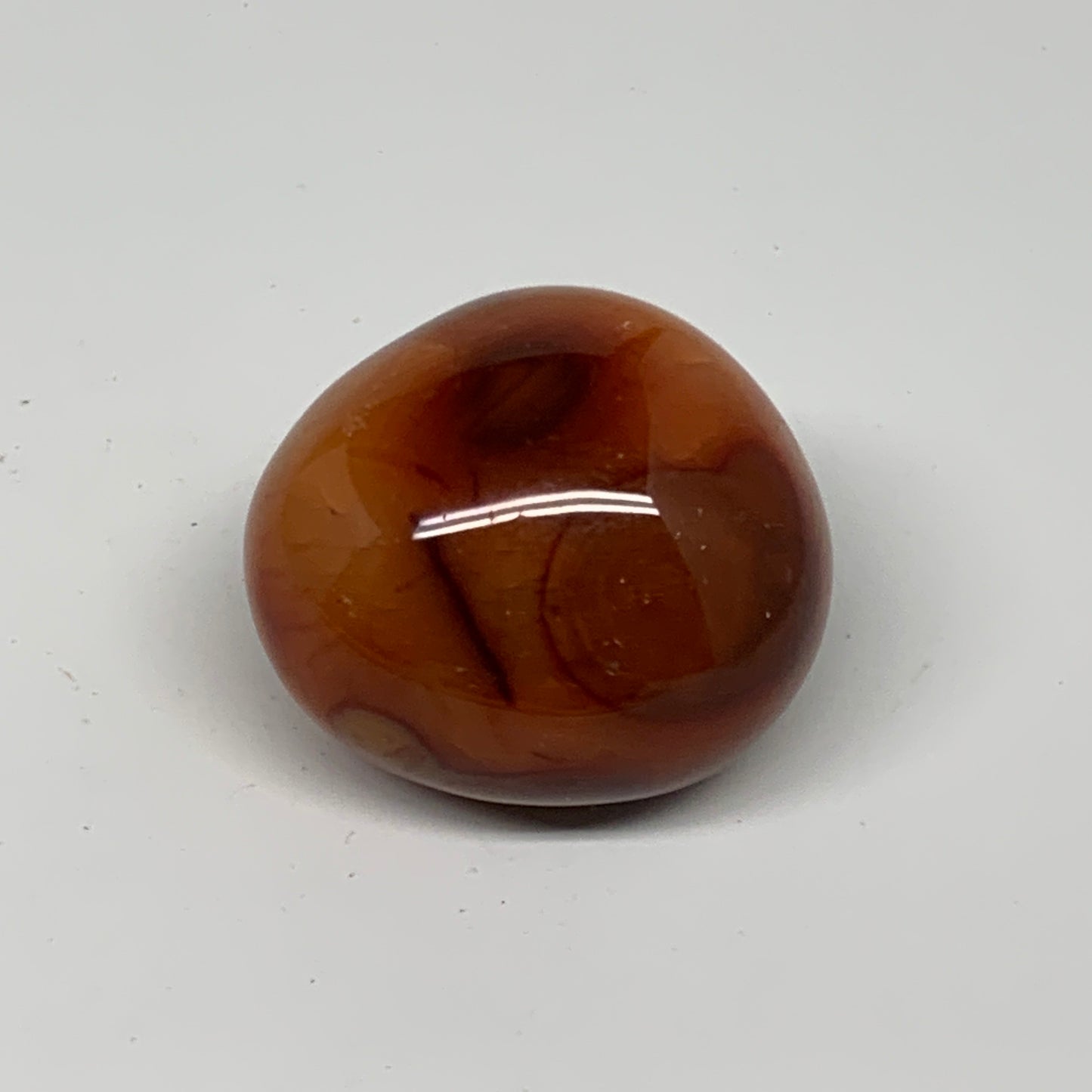 96g, 1.9"x1.7"x1.4", Red Carnelian Palm-Stone Gem Crystal Polished, B28463