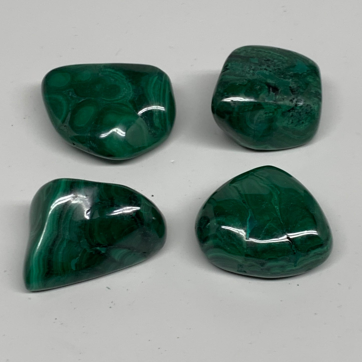 184.8g, 1.2"-1.6", 4pcs, Natural Small Malachite Tumbled Polished, B32840