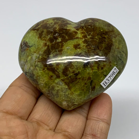 0.31 lbs, 2.4"x2.7"x1.2", Green Opal Heart Polished Gemstone Crystal, B37982