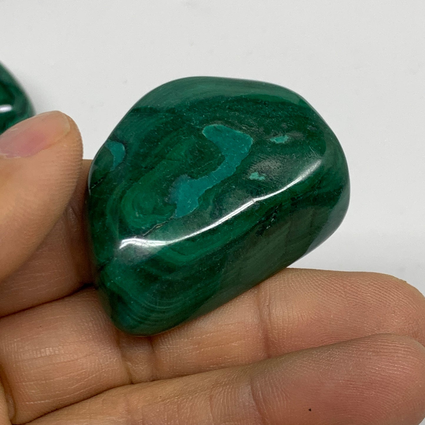 184.8g, 1.2"-1.6", 4pcs, Natural Small Malachite Tumbled Polished, B32840