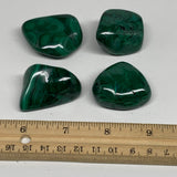 184.8g, 1.2"-1.6", 4pcs, Natural Small Malachite Tumbled Polished, B32840