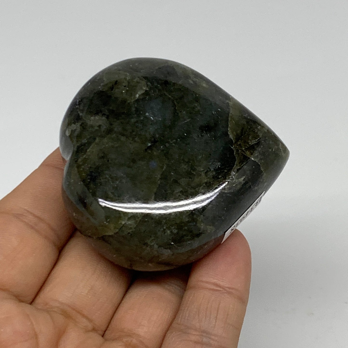 116g, 2.2"x2.2"x1", Natural Labradorite Heart Polished Crystal, B34938