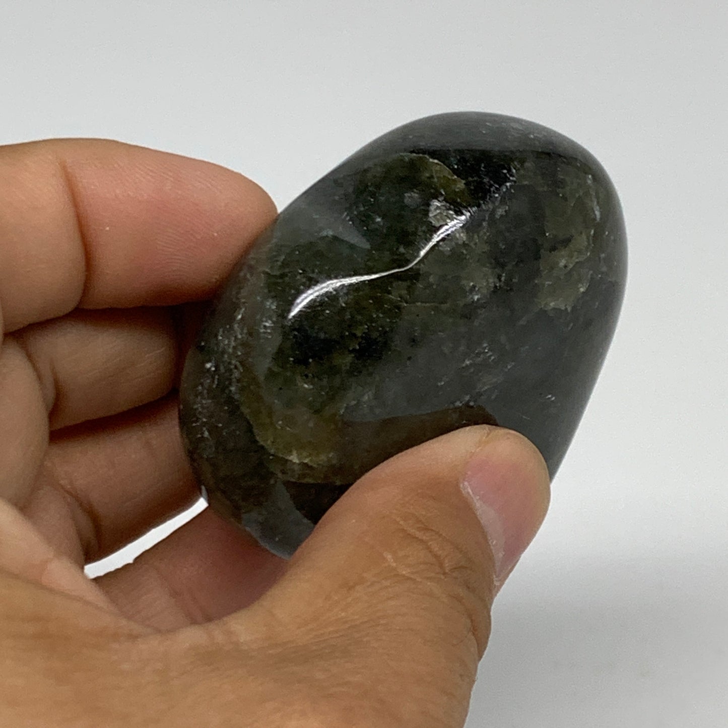 116g, 2.2"x2.2"x1", Natural Labradorite Heart Polished Crystal, B34938