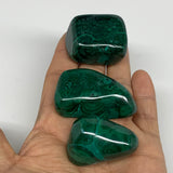 187.5g, 1.5"-2", 3pcs, Natural Small Malachite Tumbled Polished, B32841
