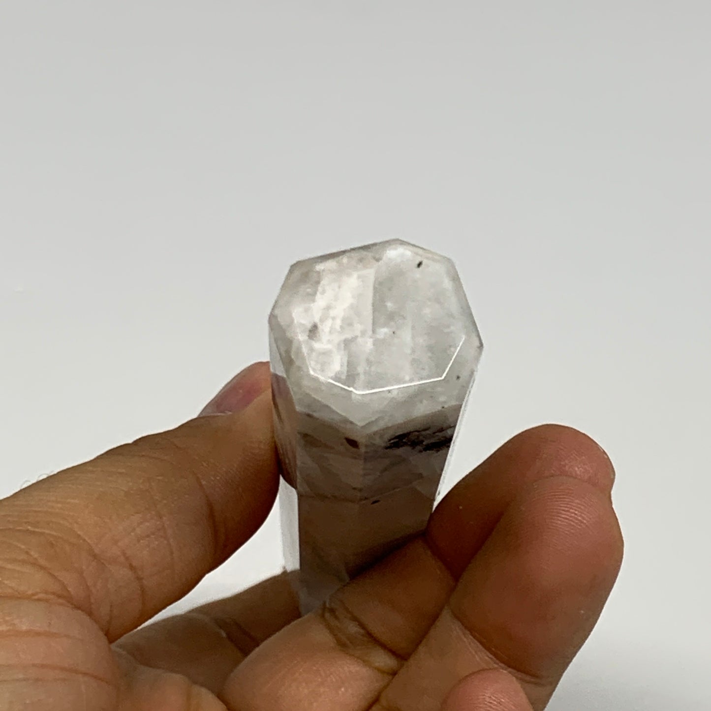 90.3g, 4.2"x0.8", Rainbow Moonstone Tower Obelisk Point Crystal @India, B29267