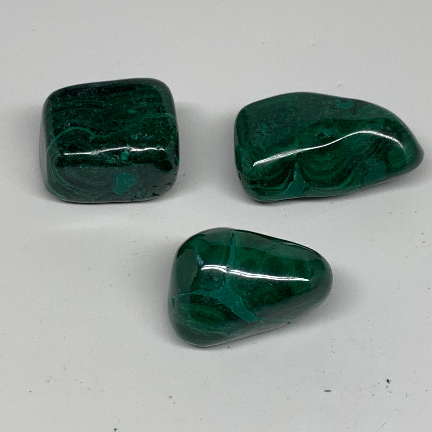 187.5g, 1.5"-2", 3pcs, Natural Small Malachite Tumbled Polished, B32841