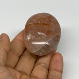 77g,2.2"x1.6"x0.9", Red Hematoid Fire Quartz Palm-Stone Crystal Polished, B30693
