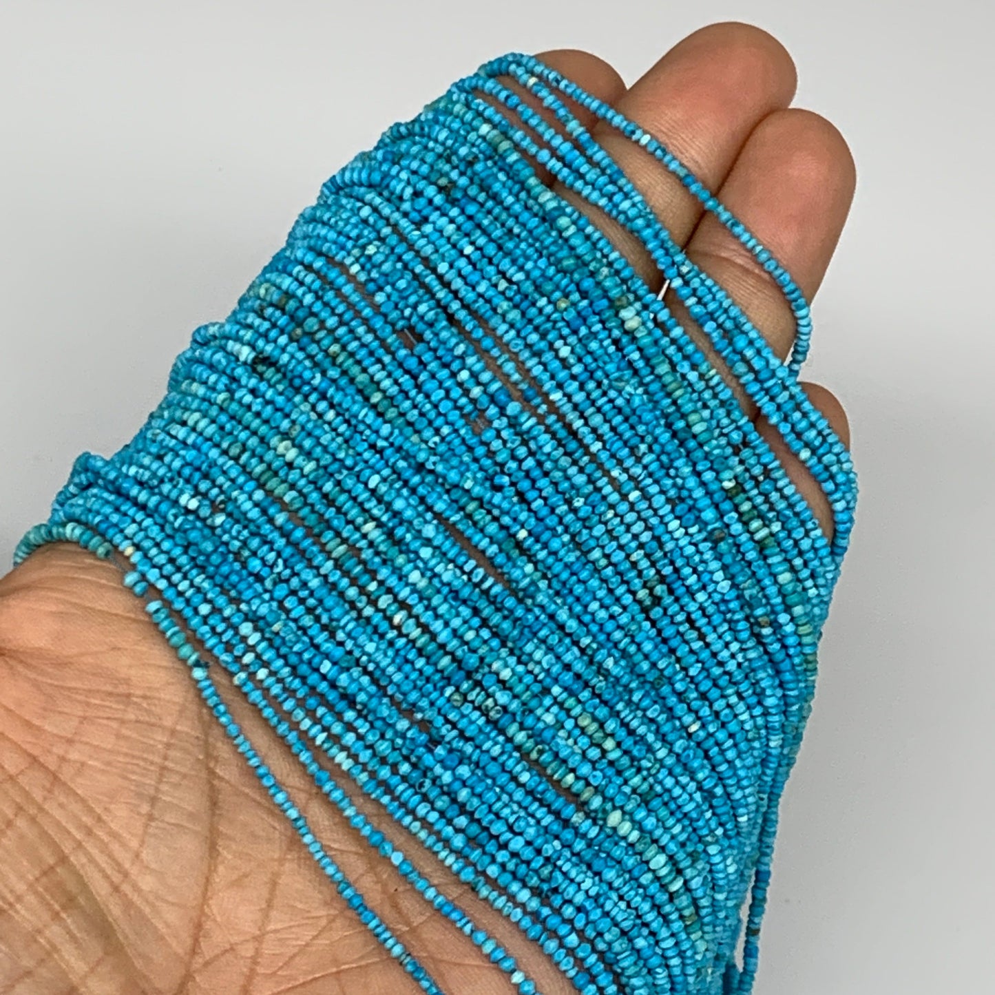 50 strand, 1mm, Tiny Size Synthetic Turquoise Beads St disc @Afghansitan, B13135