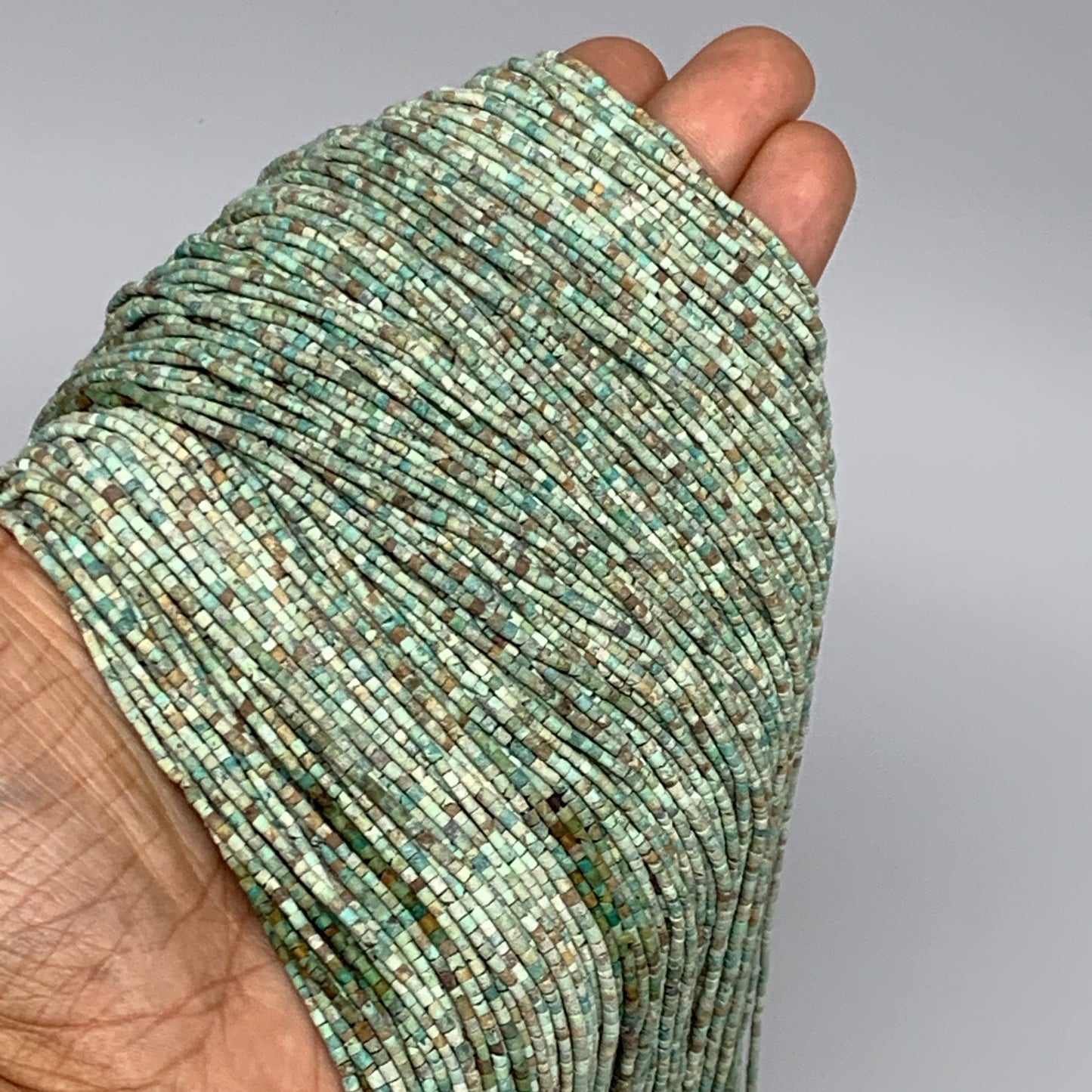 50 strand, 1mm, Tiny Size Natural Turquoise Beads Strand Tube @Pakistan, B13136