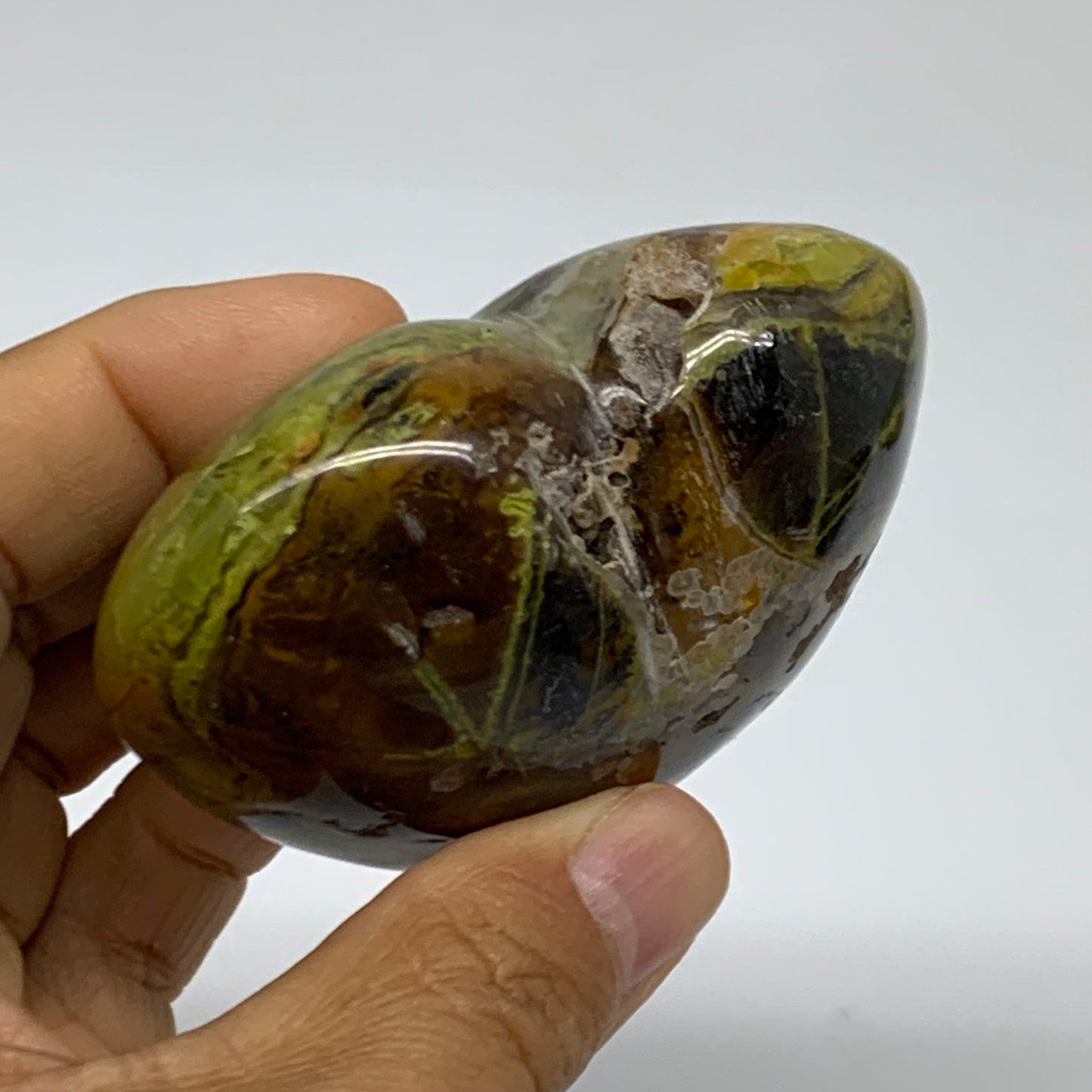 0.45 lbs, 2.6"x2.9"x1.4", Green Opal Heart Polished Gemstone Crystal, B37984