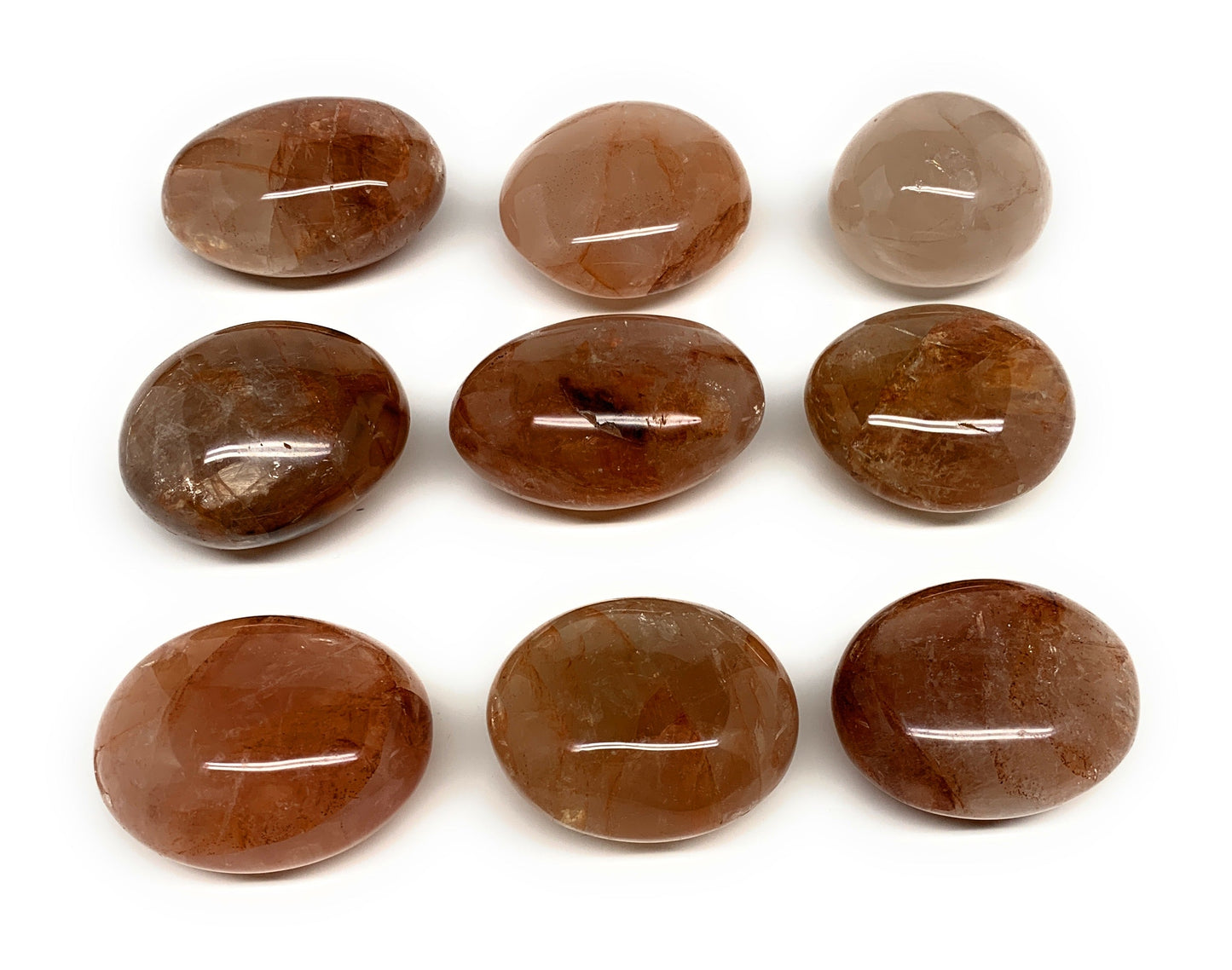 2.2 Lbs, 1.9-2.4", 9pcs, Red Hematoid Palm-Stone Polished Wholesale, B30694
