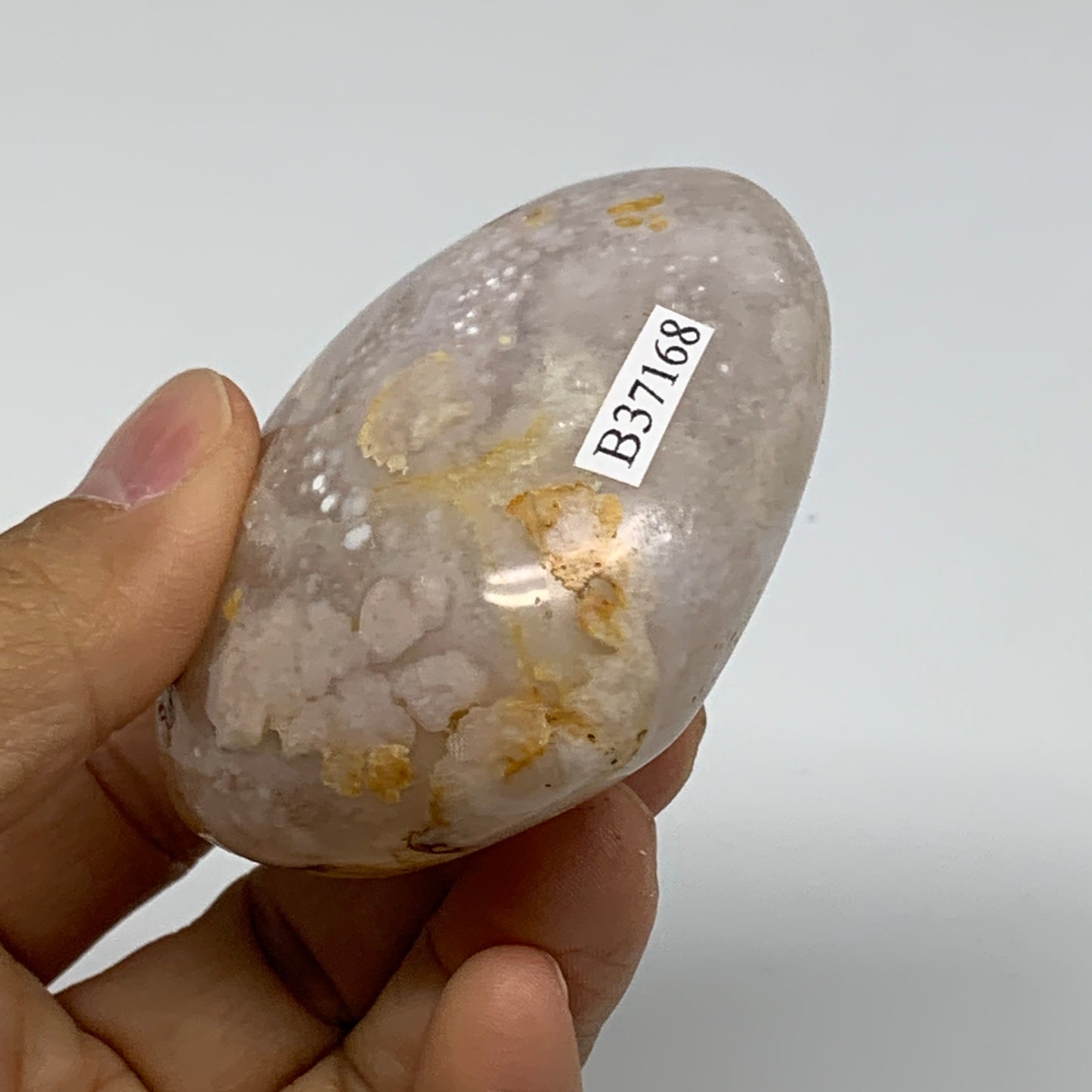 0.37 lbs, 2.3"x2.6"x1.3", Cherry Blossom Flower Agate Heart Crystal, B37168