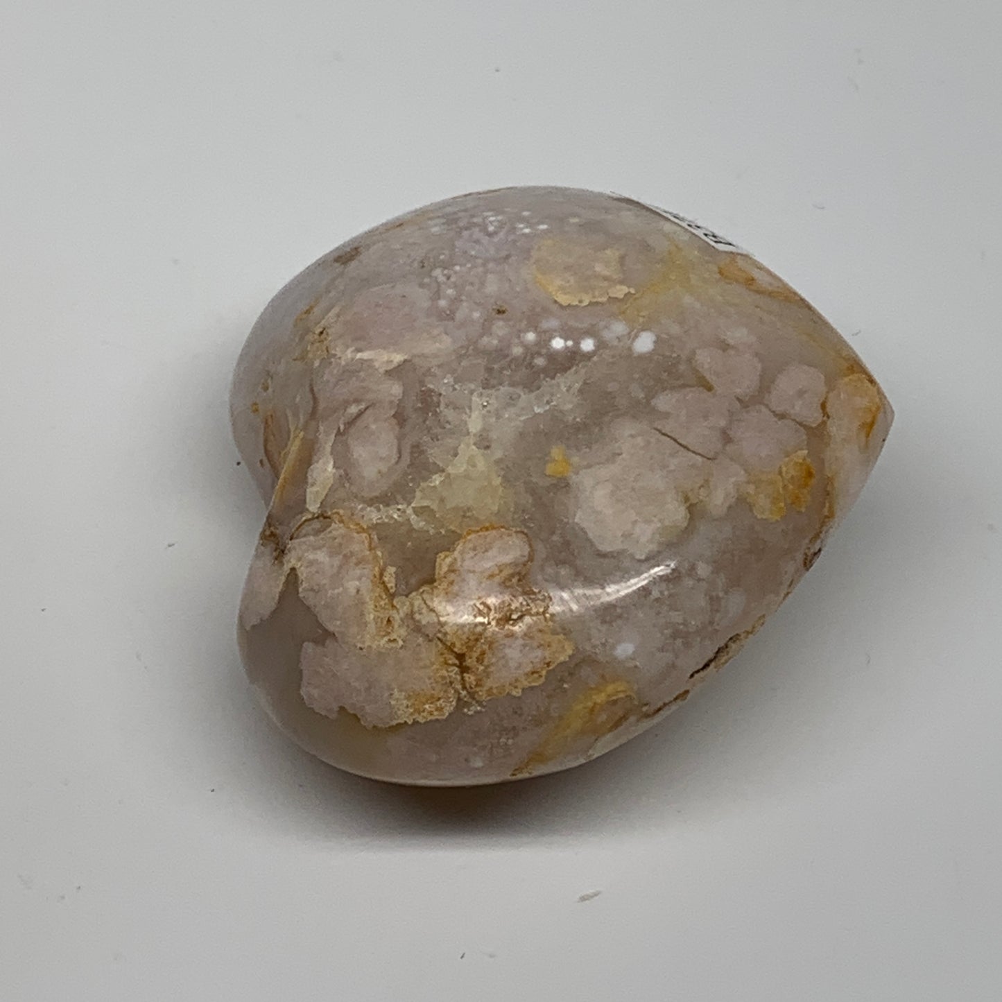 0.37 lbs, 2.3"x2.6"x1.3", Cherry Blossom Flower Agate Heart Crystal, B37168