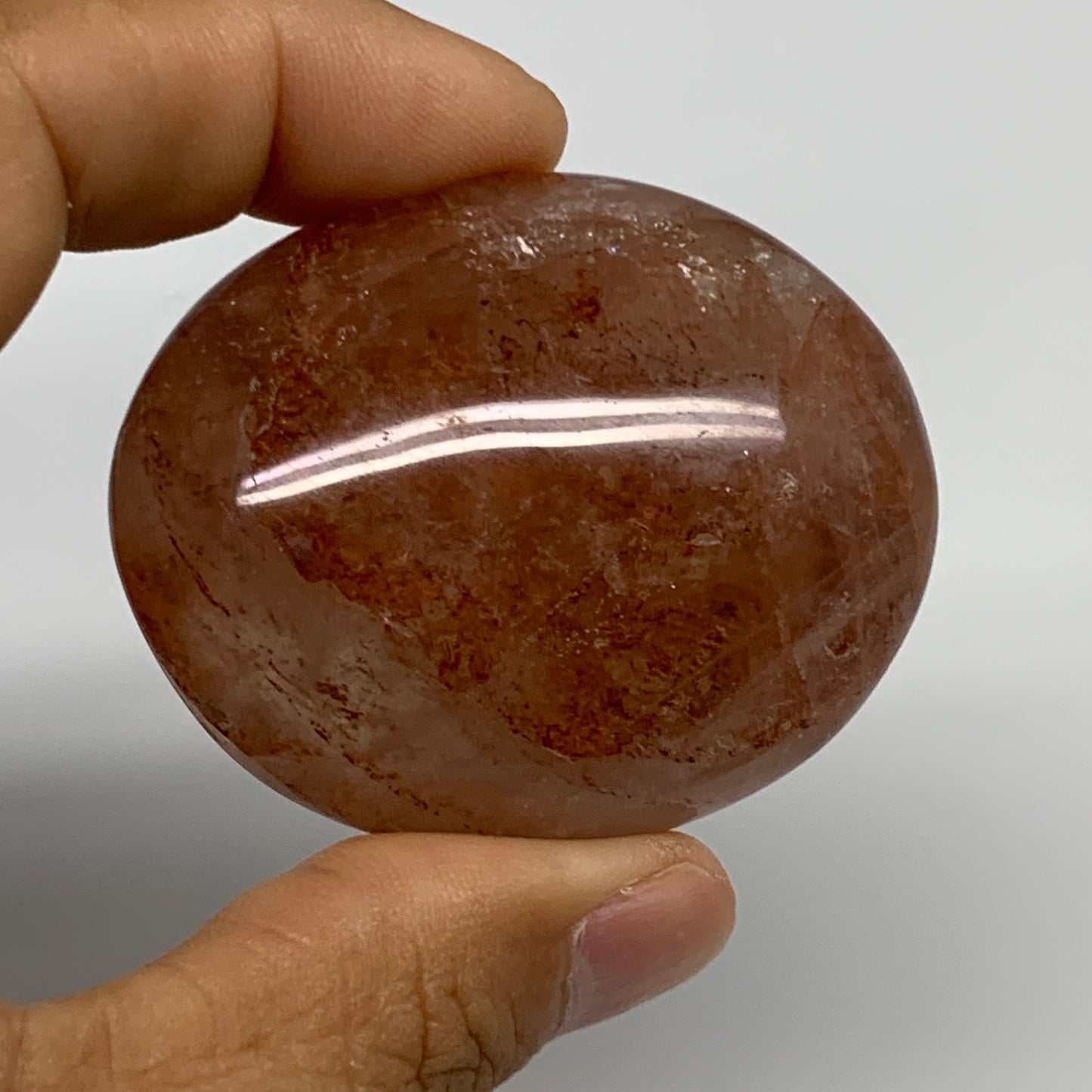 2.2 Lbs, 1.9-2.4", 9pcs, Red Hematoid Palm-Stone Polished Wholesale, B30694