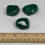 171.4g, 1.3"-1.7", 3pcs, Natural Small Malachite Tumbled Polished, B32842