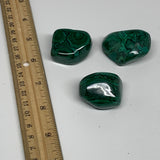 171.4g, 1.3"-1.7", 3pcs, Natural Small Malachite Tumbled Polished, B32842