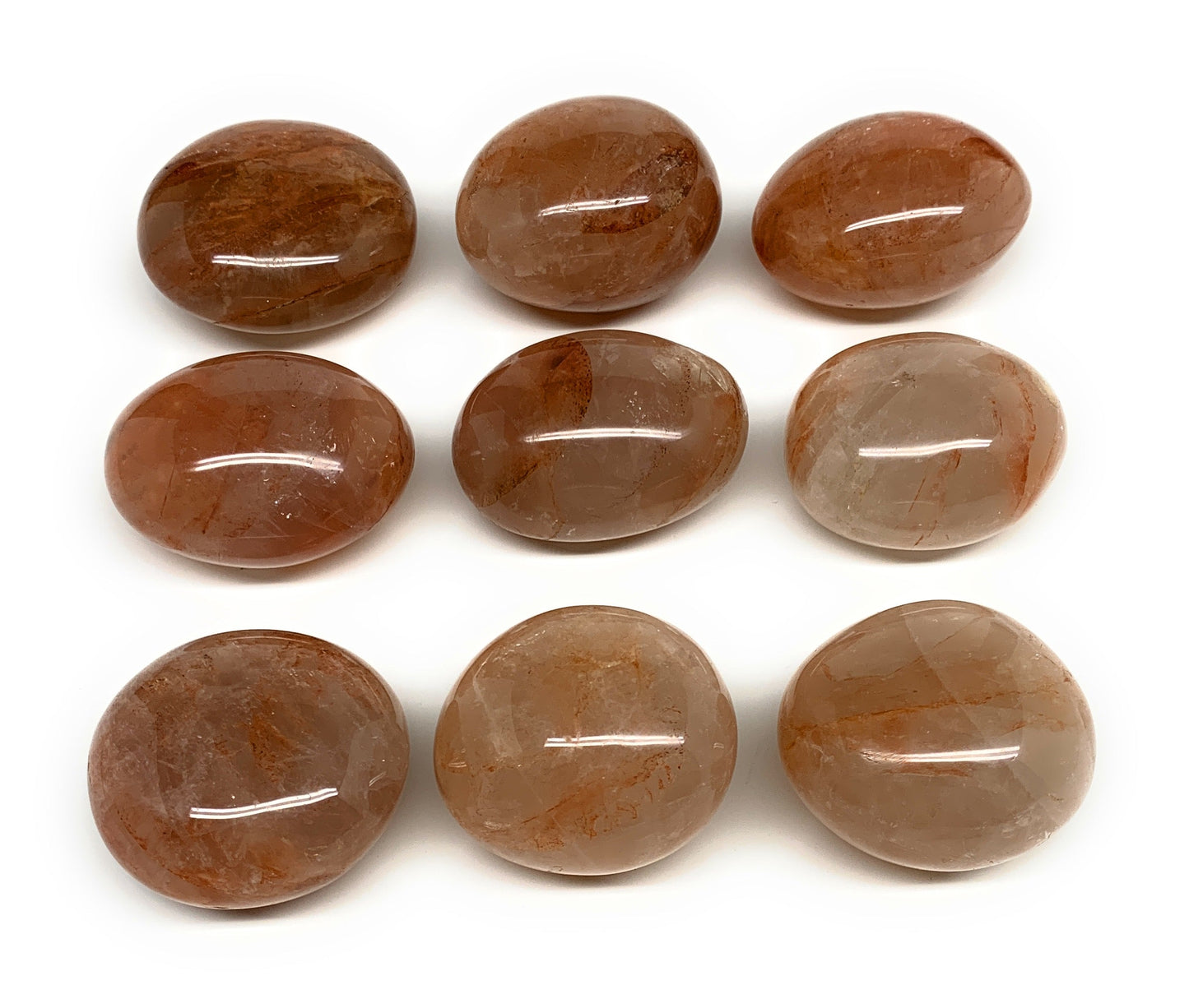 1015 Lbs, 1.9-2.2", 8pcs, Red Hematoid Palm-Stone Polished Wholesale, B30695