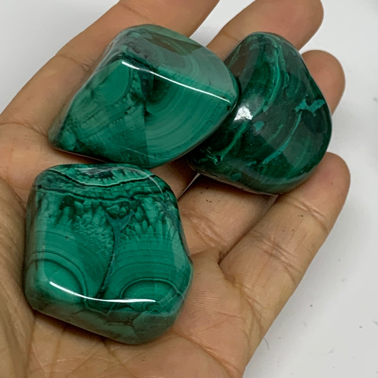 1pcs, 1.2"-1.8", Natural Malachite Tumbled Polished Gemstone, B32843