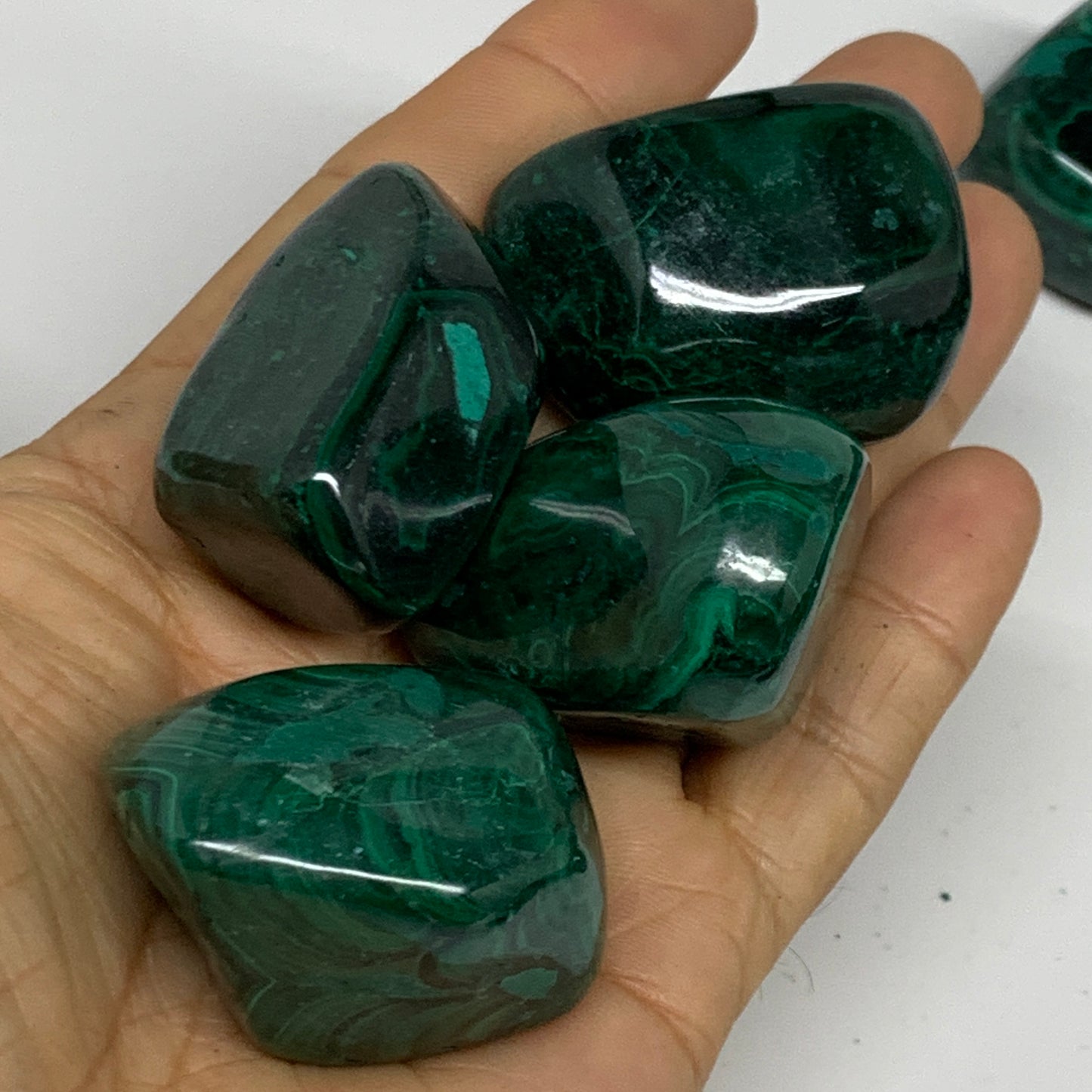 1pcs, 1.2"-1.8", Natural Malachite Tumbled Polished Gemstone, B32843