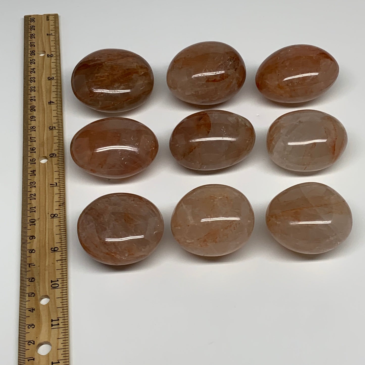 1015 Lbs, 1.9-2.2", 8pcs, Red Hematoid Palm-Stone Polished Wholesale, B30695