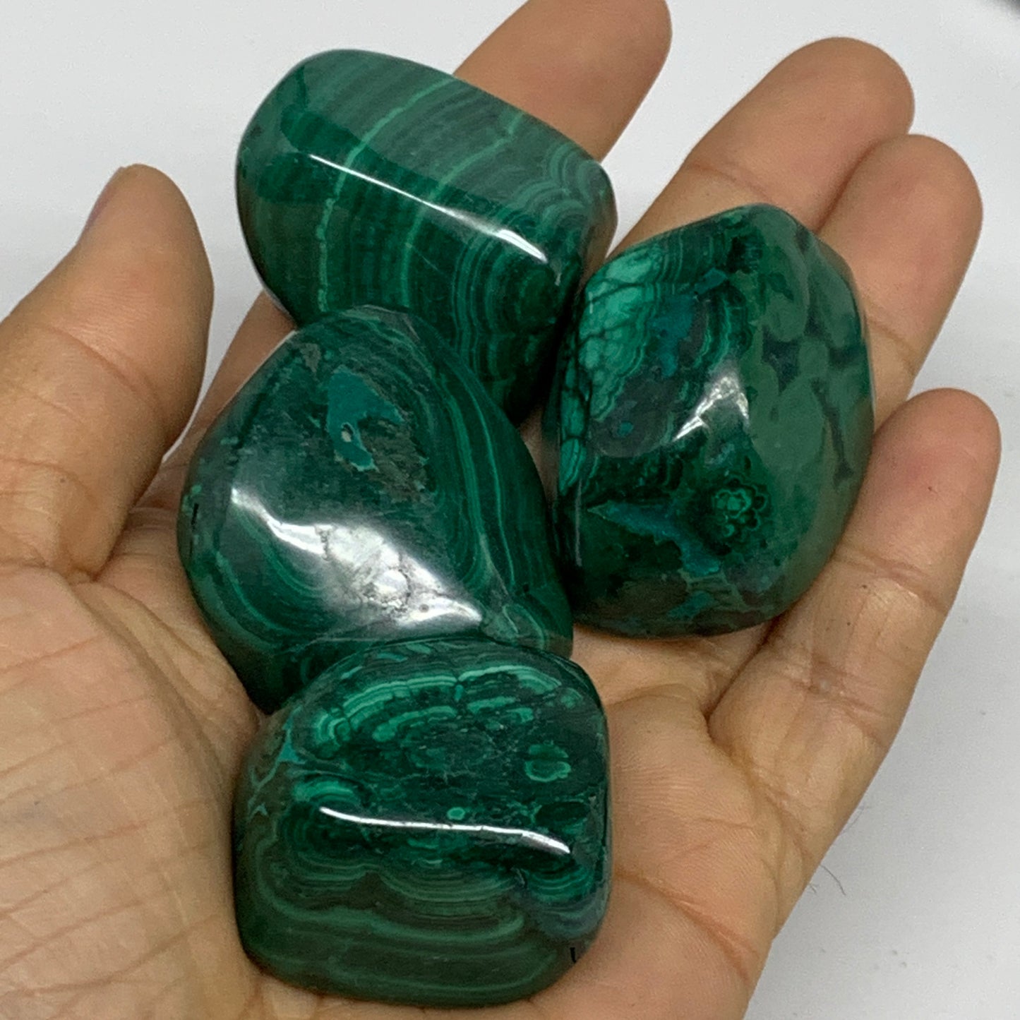 1pcs, 1.2"-1.8", Natural Malachite Tumbled Polished Gemstone, B32843