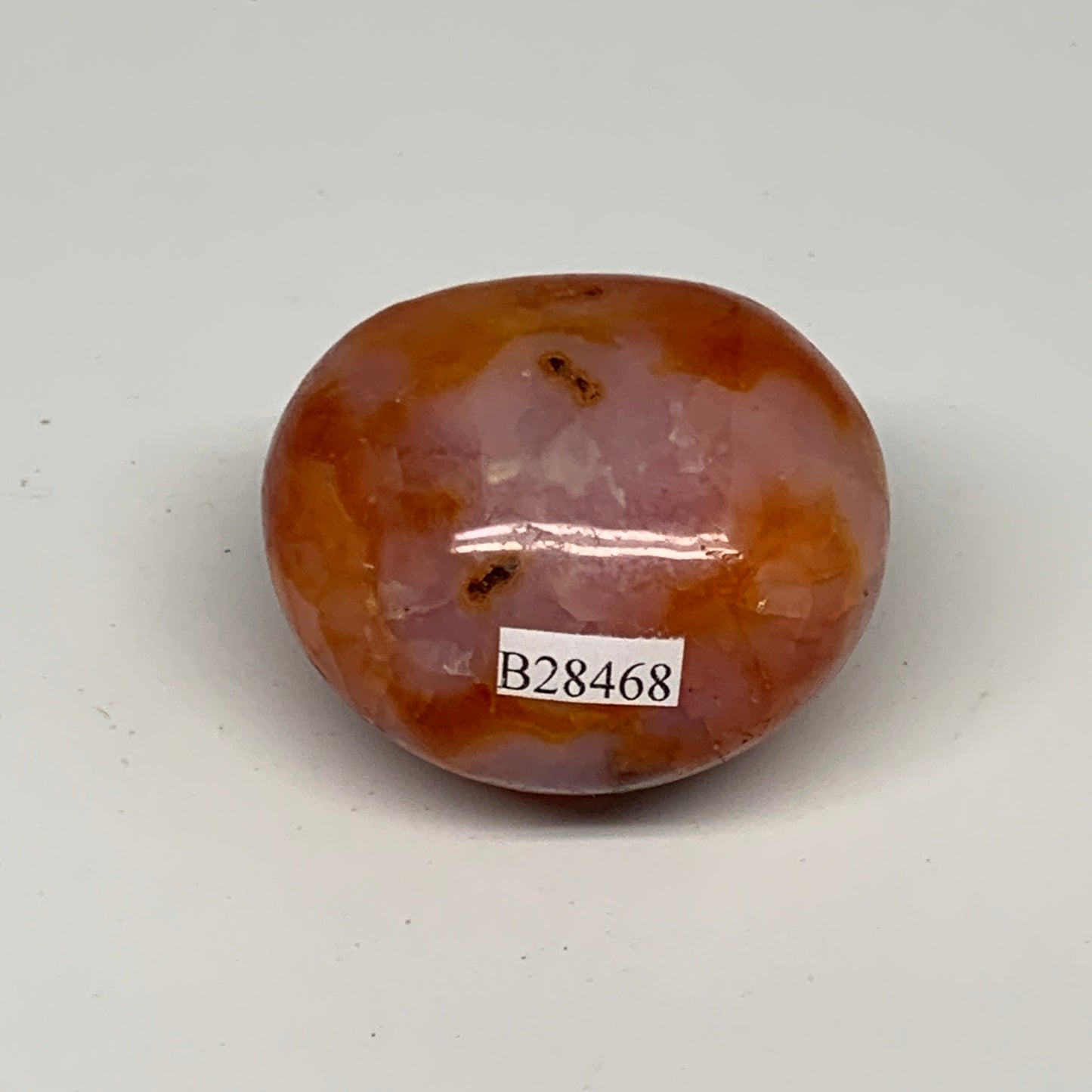 98.6g, 2"x1.6"x1.4", Red Carnelian Palm-Stone Gem Crystal Polished, B28468