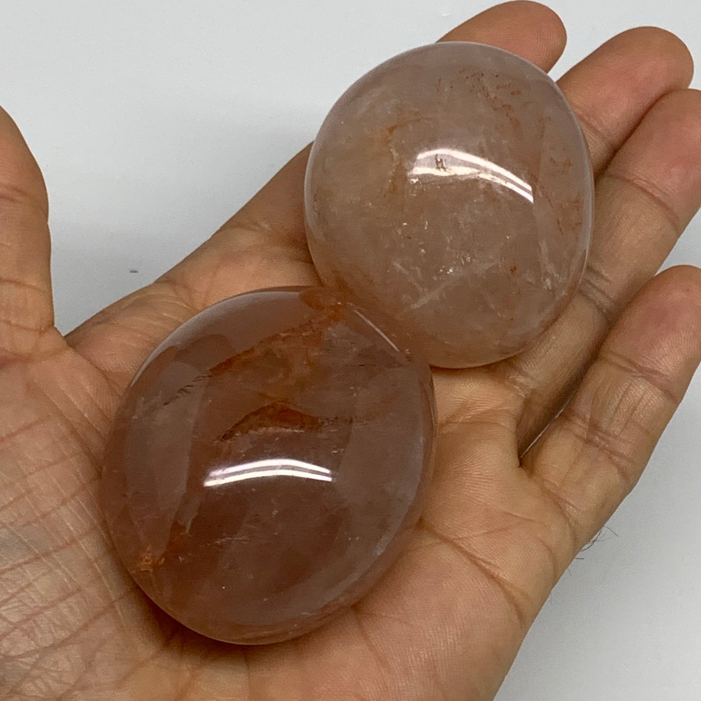 1015 Lbs, 1.9-2.2", 8pcs, Red Hematoid Palm-Stone Polished Wholesale, B30695