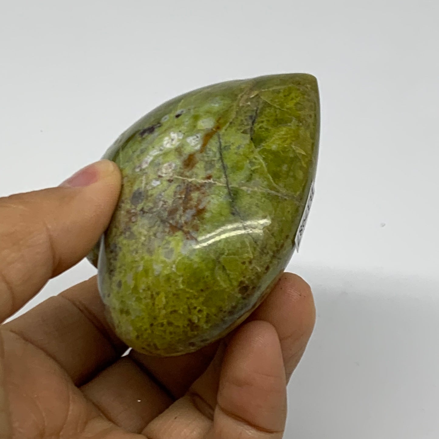 0.34 lbs, 2.5"x2.8"x1.4", Green Opal Heart Polished Gemstone Crystal, B37987