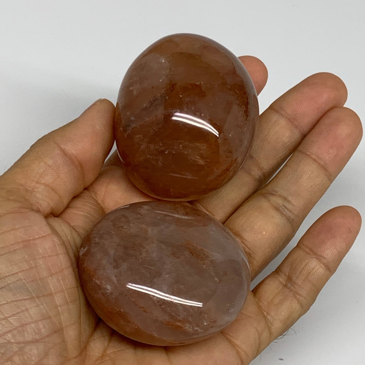 1015 Lbs, 1.9-2.2", 8pcs, Red Hematoid Palm-Stone Polished Wholesale, B30695