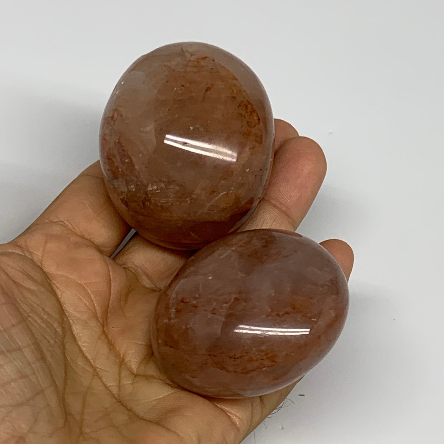 1015 Lbs, 1.9-2.2", 8pcs, Red Hematoid Palm-Stone Polished Wholesale, B30695