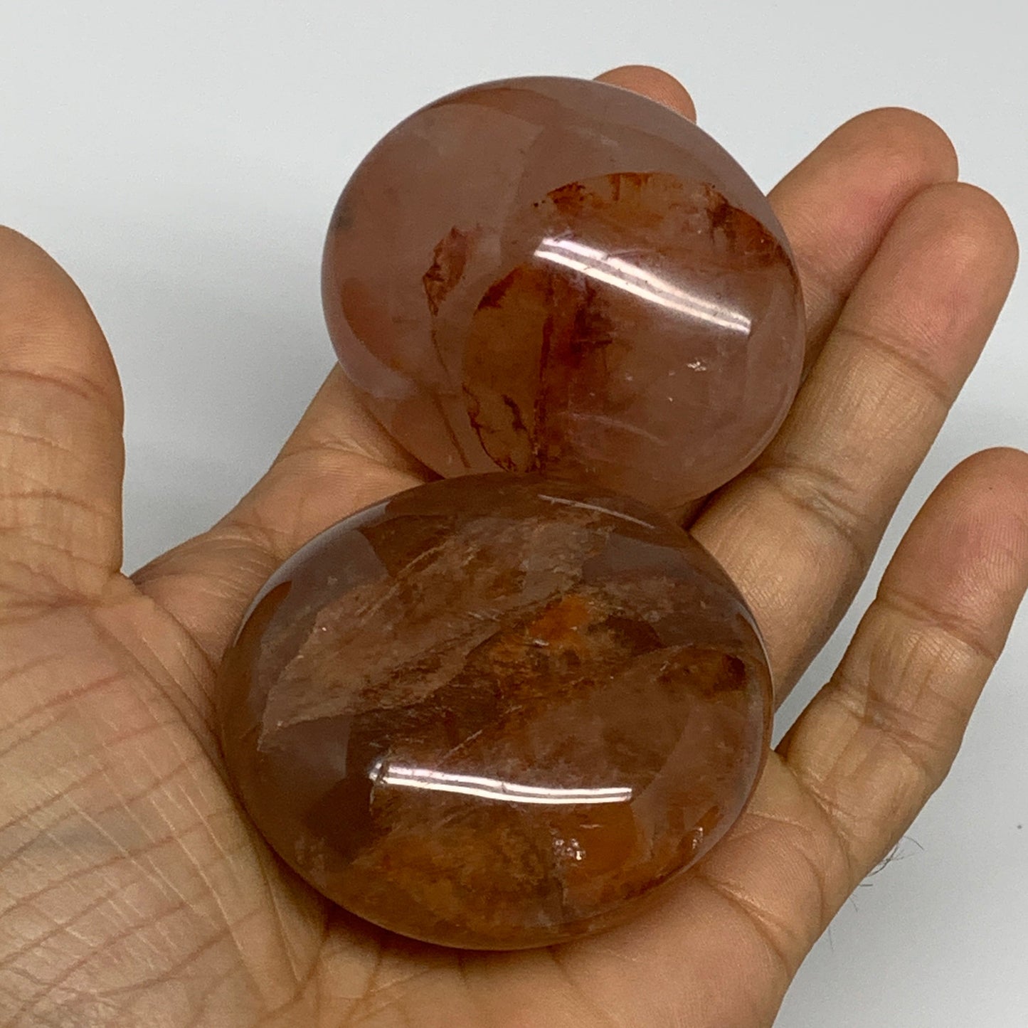 1015 Lbs, 1.9-2.2", 8pcs, Red Hematoid Palm-Stone Polished Wholesale, B30695