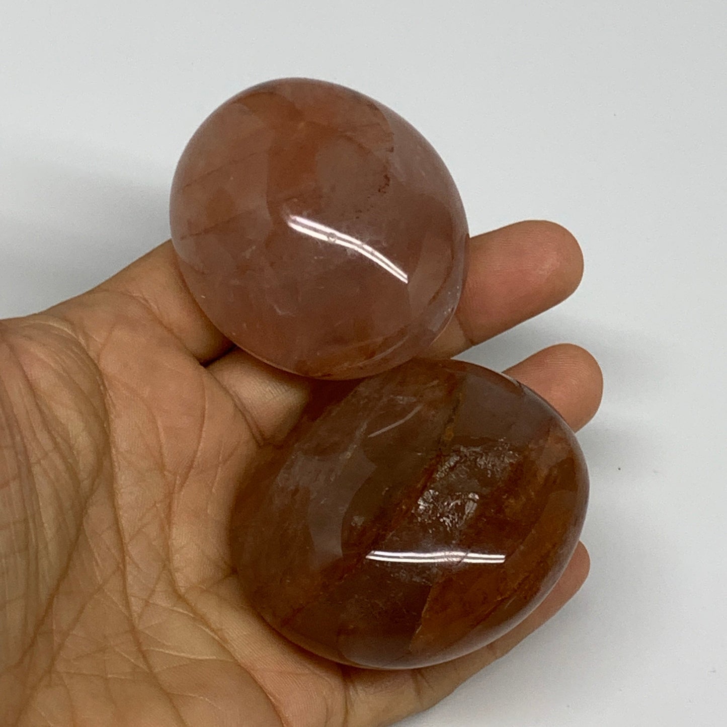 1015 Lbs, 1.9-2.2", 8pcs, Red Hematoid Palm-Stone Polished Wholesale, B30695
