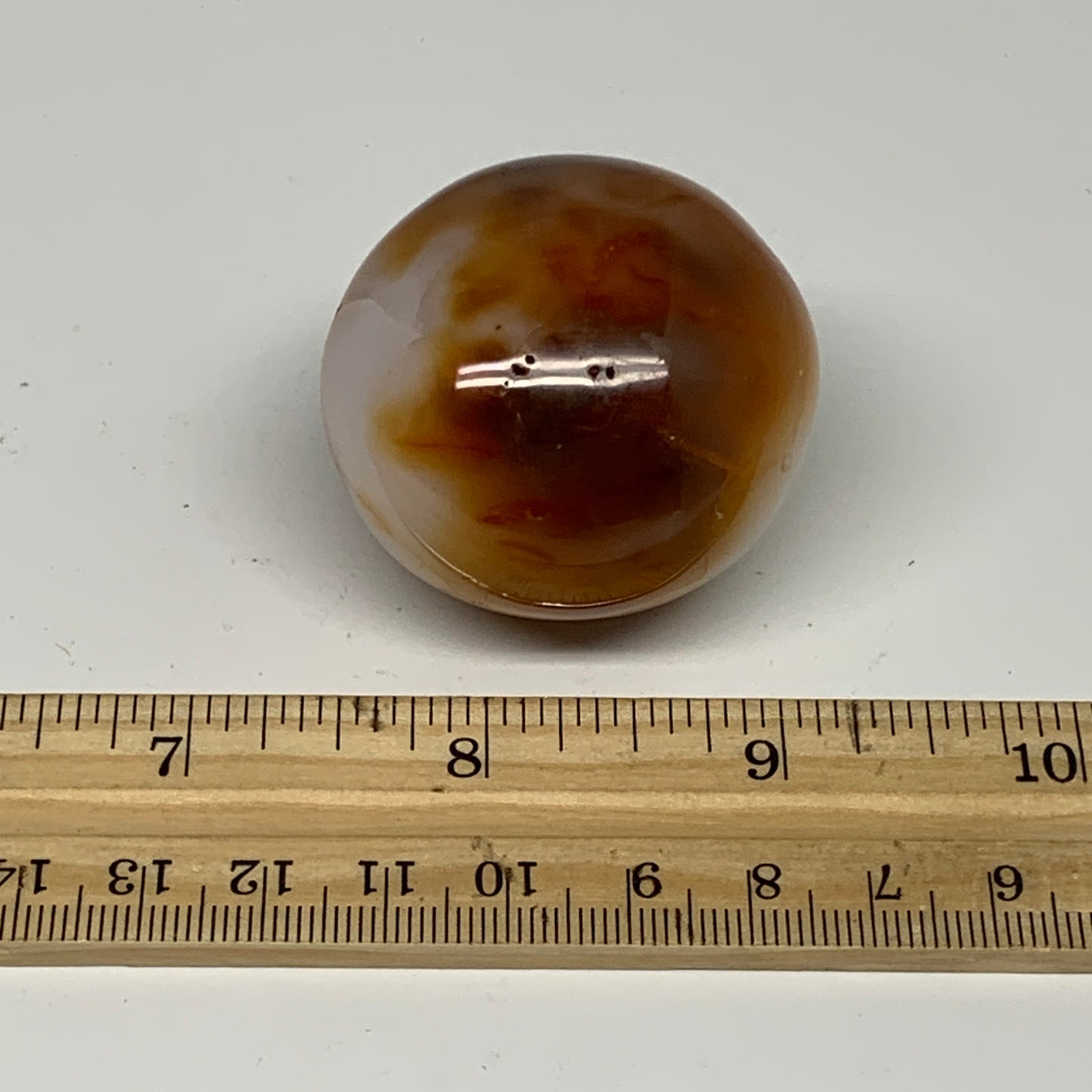 90.7g, 1.7"x1.6"x1.5", Red Carnelian Palm-Stone Gem Crystal Polished, B28470