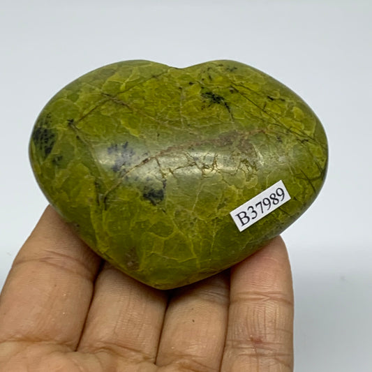 0.27 lbs, 2.3"x2.8"x1.1", Green Opal Heart Polished Gemstone Crystal, B37989