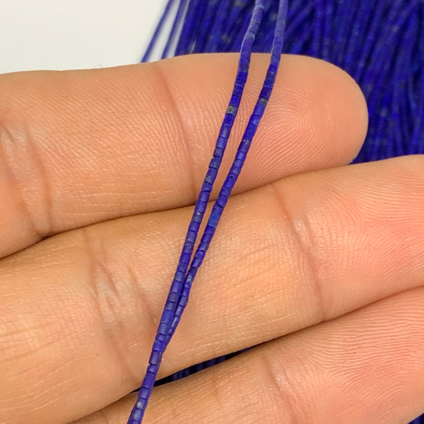 50 strand, 1mm, Tiny Tiny Size Natural Lapis Lazuli Beads Tube @Afghansitan,B131