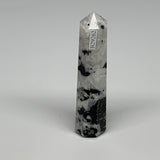 91.8g, 3.9"x0.9", Rainbow Moonstone Tower Obelisk Point Crystal @India, B29262